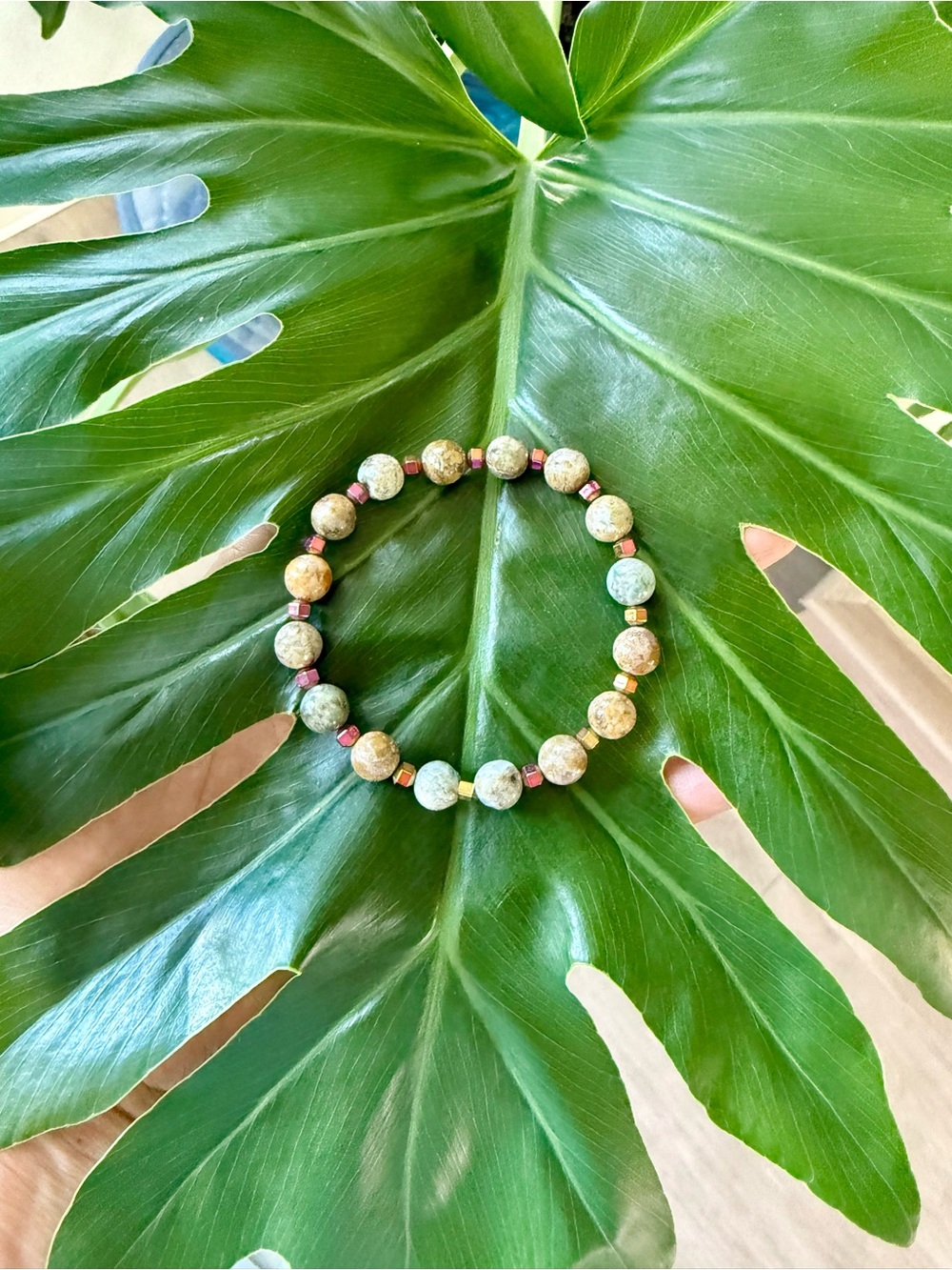 Jasper & Hematite bracelet (one)
